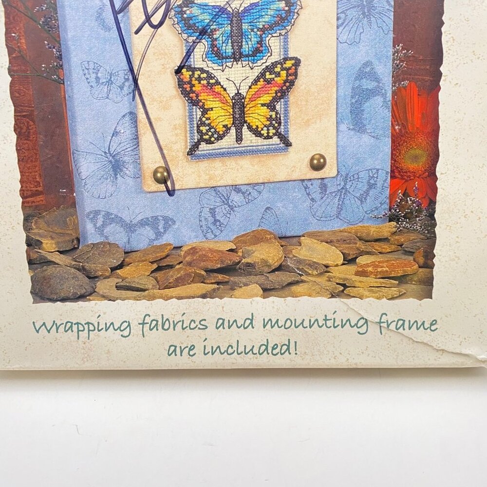 Dimensions Stone Path Studio Butterfly Counted Cross Stitch Kit Mount Frame 2002 - Picture 3 of 7